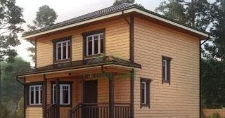 Двухэтажный дом из бруса в Шебекино от Строй-Шбк - строительство от 133081 руб.