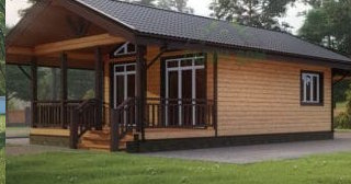 Проект одноэтажного дома из бруса с террасой - Строительство в Шебекино от Строй-Шбк от 133081 руб.